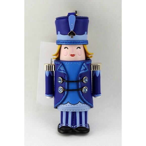 New Kate Spade Nutcracker Girl Christmas Keychain Bag Charm Novelty Key Blue - Picture 1 of 5